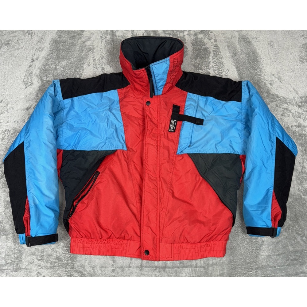 Vintage 80s JanSport Ski Jacket Medium Thermolite Insulation Color Block Retro